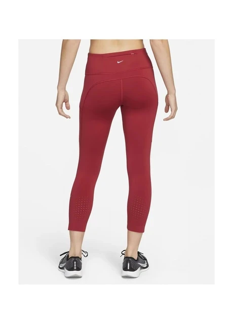Лосіни жіночі Nike Womens Mid-Rise Crop Pocket Running Leggings Red Cn8043-615 (CN8043-615) — фото 4
