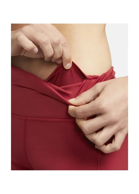 Лосіни жіночі Nike Womens Mid-Rise Crop Pocket Running Leggings Red Cn8043-615 (CN8043-615) — фото 7