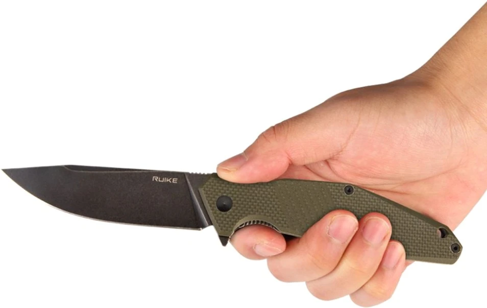 Ніж складаний туристичний Ruike D191-G, (9.2 см) 8Cr13Mov / G10 + steel 420 зелений — фото 9