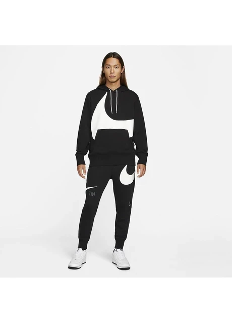Худі Nike чорний білий свуш на грудях — фото 5