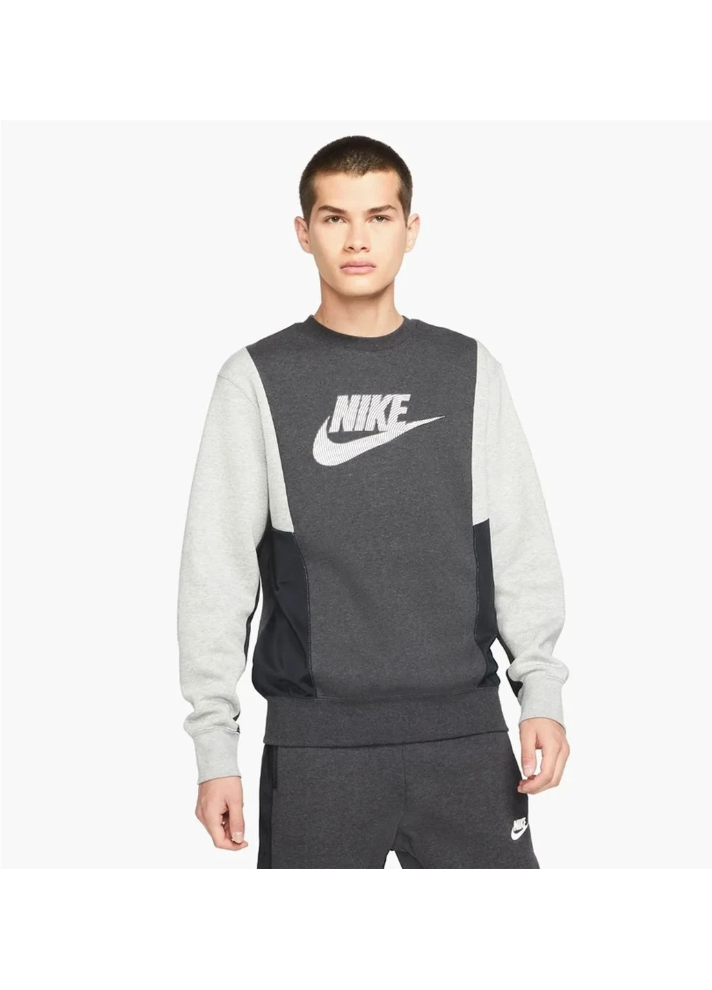 Кофта чоловіча Nike M Nsw Hybrid Flc Crew Bb (DJ5075-032) — фото 1