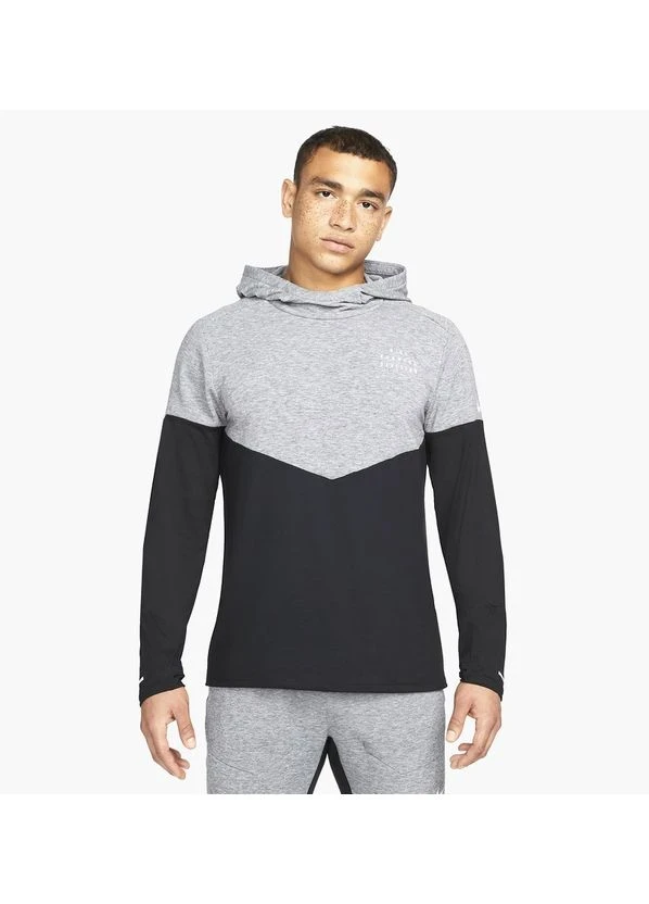 Кофта чоловіча Nike Mens Running Hoodie Black/Grey (DM4638-010) — фото 1