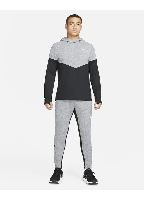 Кофта чоловіча Nike Mens Running Hoodie Black/Grey (DM4638-010) — фото 3