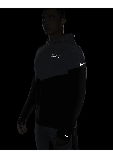 Кофта чоловіча Nike Mens Running Hoodie Black/Grey (DM4638-010) — фото 4