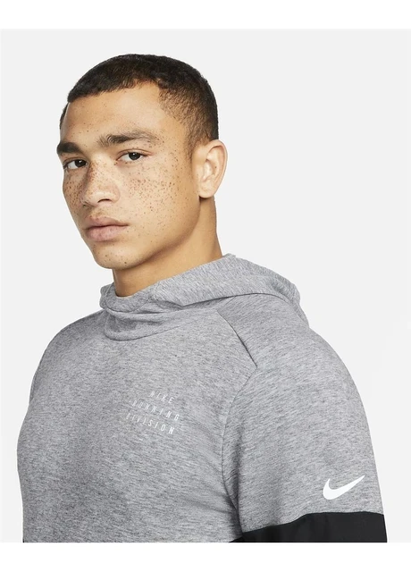 Кофта чоловіча Nike Mens Running Hoodie Black/Grey (DM4638-010) — фото 7