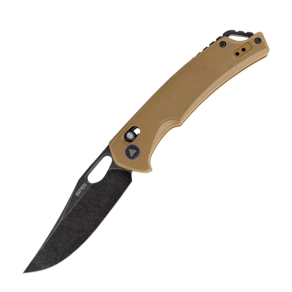 Ніж складаний туристичний SRM Retriever 9201-GW (9 см) D2 / G10 коричневий — фото 1