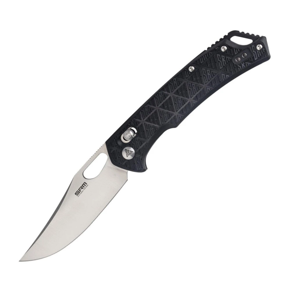 Ніж складаний туристичний SRM Retriever 9201-PB (9 см) 8Cr13MoV / FRN чорний — фото 1