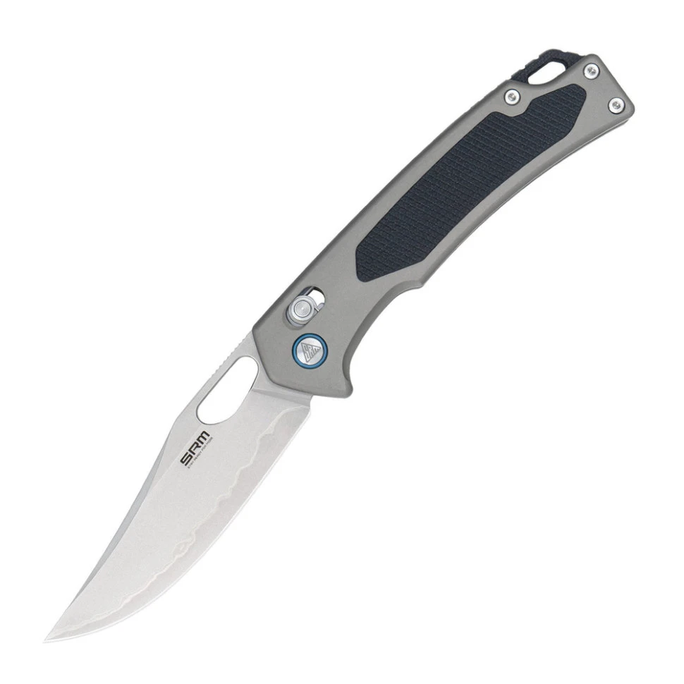 Ніж складаний туристичний SRM Retriever 9203-AK (9 см) 140Cr / G10 чорно-сірий — фото 1