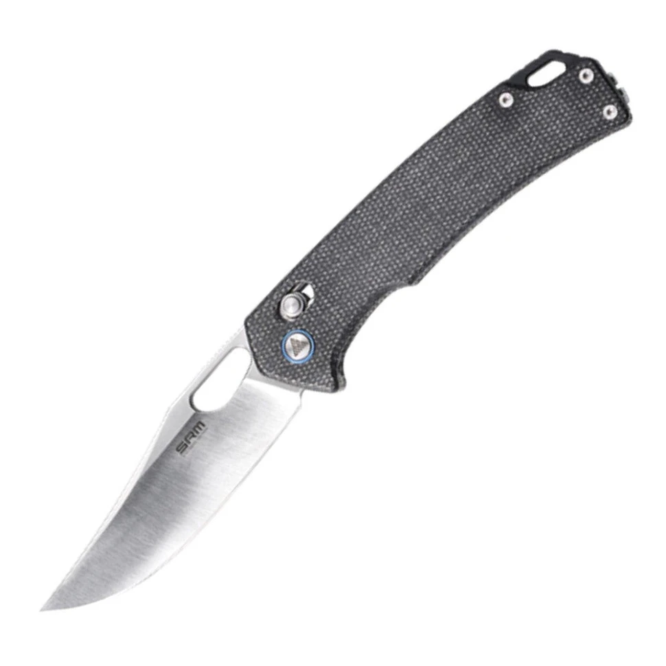 Ніж складаний туристичний SRM Retriever 9203-MB (9 см) 10Cr / Micarta чорний — фото 1