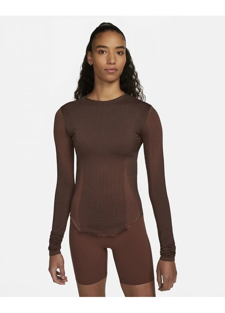 Кофта жіночі Nike Yoga Dri-Fit Adv Brown (DQ5603-010) — фото 3