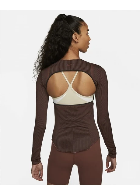 Кофта жіночі Nike Yoga Dri-Fit Adv Brown (DQ5603-010) — фото 4
