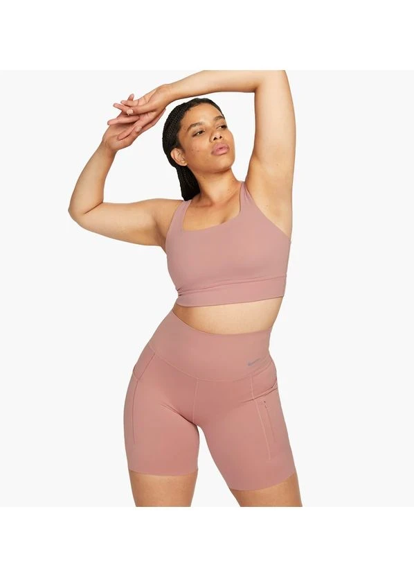 Спортивний топ жіночий Nike Go Womens Firm-Support High-Waisted 8 Biker Shorts With Pockets Peach (DQ5923-618) — фото 1