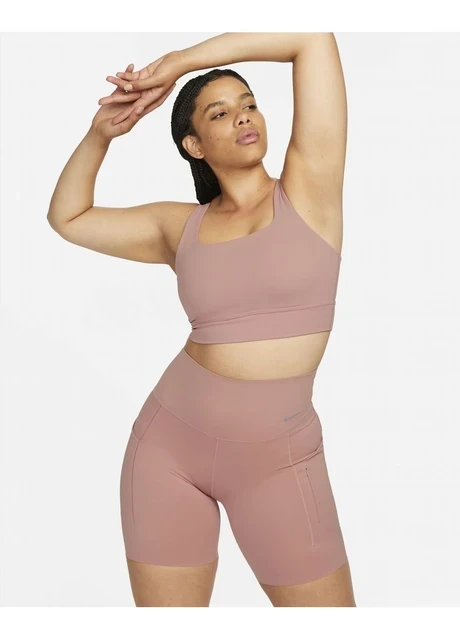 Спортивний топ жіночий Nike Go Womens Firm-Support High-Waisted 8 Biker Shorts With Pockets Peach (DQ5923-618) — фото 4