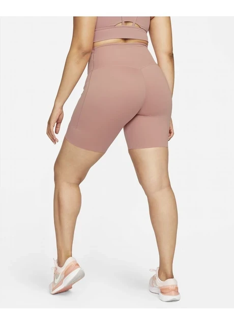 Спортивний топ жіночий Nike Go Womens Firm-Support High-Waisted 8 Biker Shorts With Pockets Peach (DQ5923-618) — фото 6