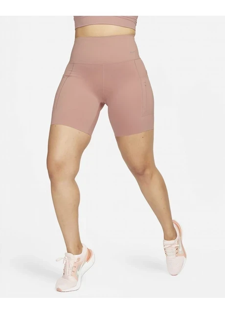 Спортивний топ жіночий Nike Go Womens Firm-Support High-Waisted 8 Biker Shorts With Pockets Peach (DQ5923-618) — фото 7