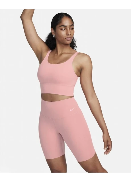 Спортивний топ жіночий Nike Zenvy Womens Gentle-Support High-Waisted 8 Biker Shorts Peach (DQ6003-618) — фото 2
