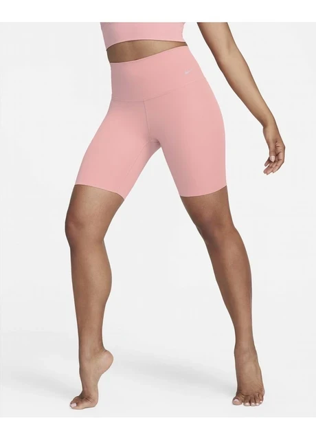 Спортивний топ жіночий Nike Zenvy Womens Gentle-Support High-Waisted 8 Biker Shorts Peach (DQ6003-618) — фото 4