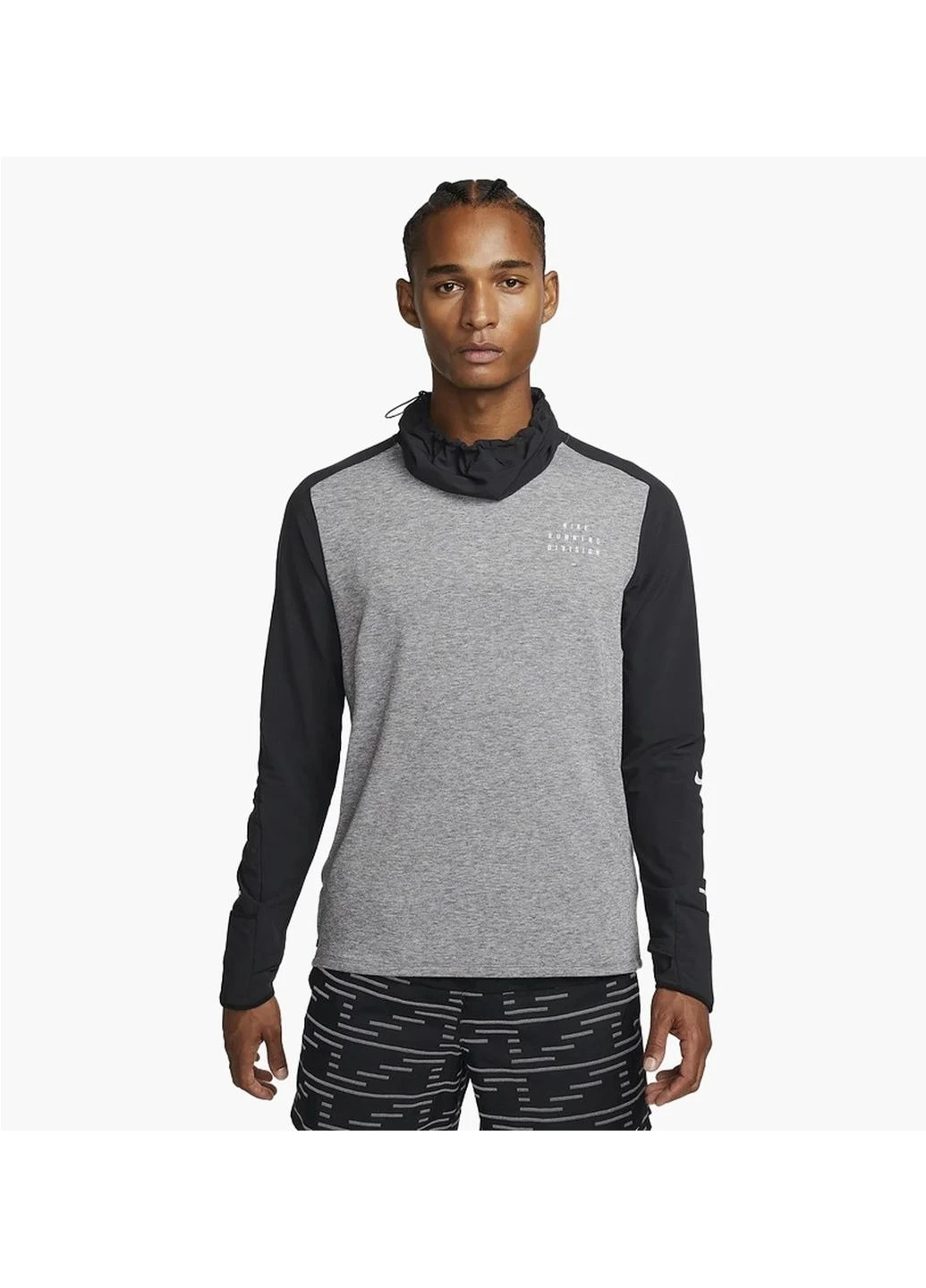 Кофта чоловіча Nike Therma-Fit Run Grey/Black Dq6522-010 (DQ6522-010) — фото 1