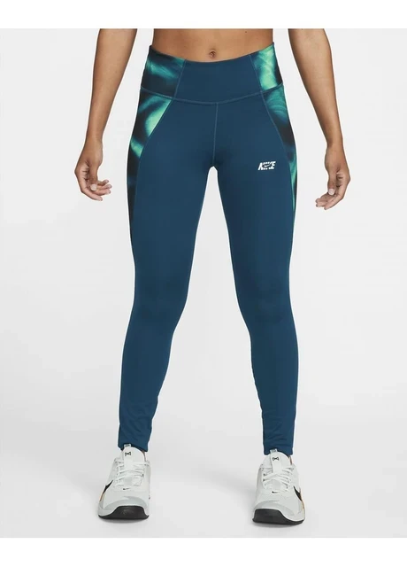 Лосіни жіночі Nike One Icon Clash Womens Mid-Rise Leggings Blue (DQ6713-460) — фото 2