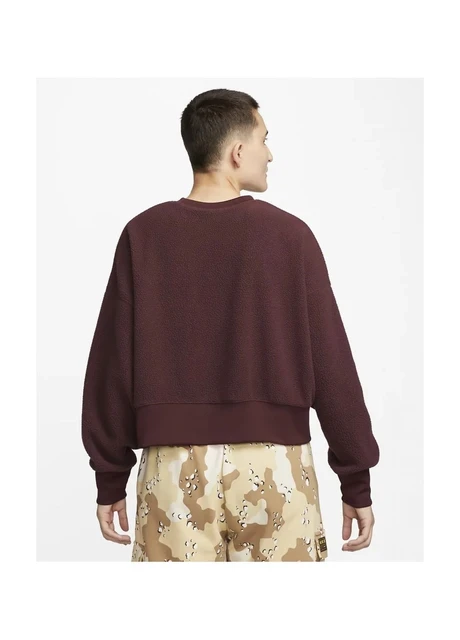 Кофта жіночі Nike Sportswear Plush Cropped Crewneck Sweatshirt Bordo Dq6844-652 (DQ6844-652) — фото 3