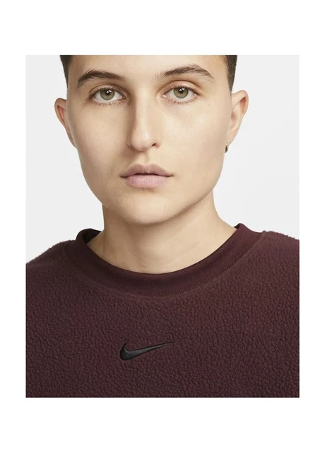 Кофта жіночі Nike Sportswear Plush Cropped Crewneck Sweatshirt Bordo Dq6844-652 (DQ6844-652) — фото 4