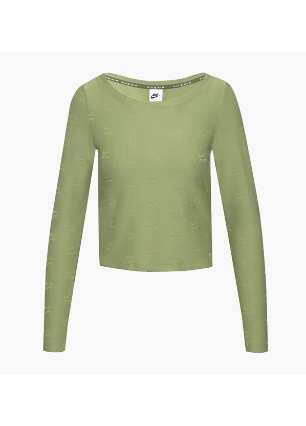 Кофта жіночі Nike T-Shirt W Nsw Air Aop Ls Top Olive (DQ6919-334) — фото 1