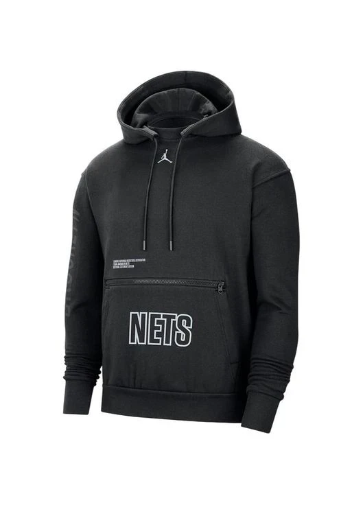 Бомбер чоловічий Nike Brooklyn Nets Courtside Statement Edition Mens Nba Fleece Pullover Hoodie Black (DR6997-010) — фото 1