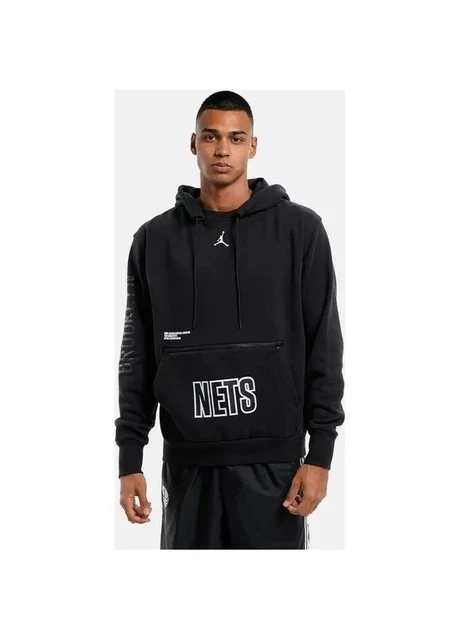 Бомбер чоловічий Nike Brooklyn Nets Courtside Statement Edition Mens Nba Fleece Pullover Hoodie Black (DR6997-010) — фото 3