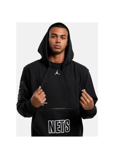Бомбер чоловічий Nike Brooklyn Nets Courtside Statement Edition Mens Nba Fleece Pullover Hoodie Black (DR6997-010) — фото 5