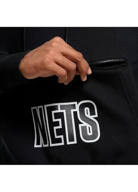 Бомбер чоловічий Nike Brooklyn Nets Courtside Statement Edition Mens Nba Fleece Pullover Hoodie Black (DR6997-010) — фото 6