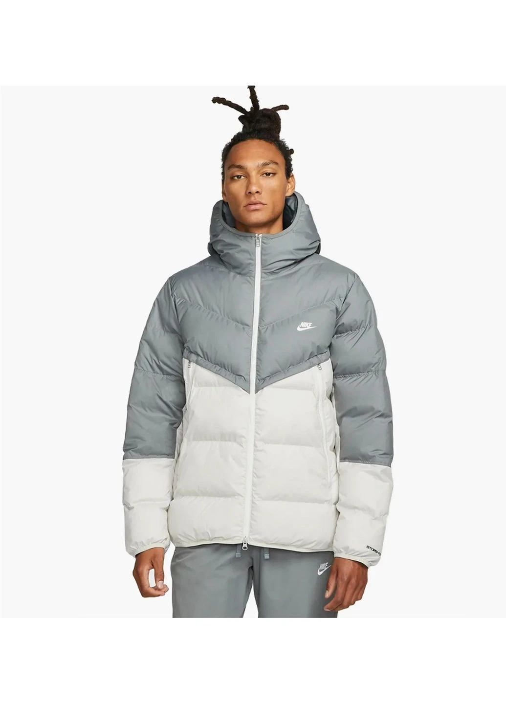 Куртка чоловіча Nike M Nk Sf Wr Pl-Fld Hd Jkt Grey/White (DR9605-084) — фото 1