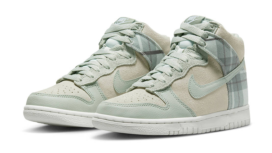 Nike Dunk High SE GS 'Mint Plaid' — фото 4