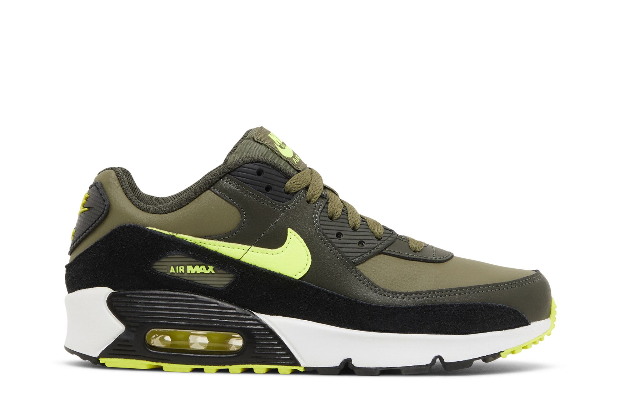 Кросівки дитячі Nike Air Max 90 Leather GS 'Medium Olive Volt' — фото 1