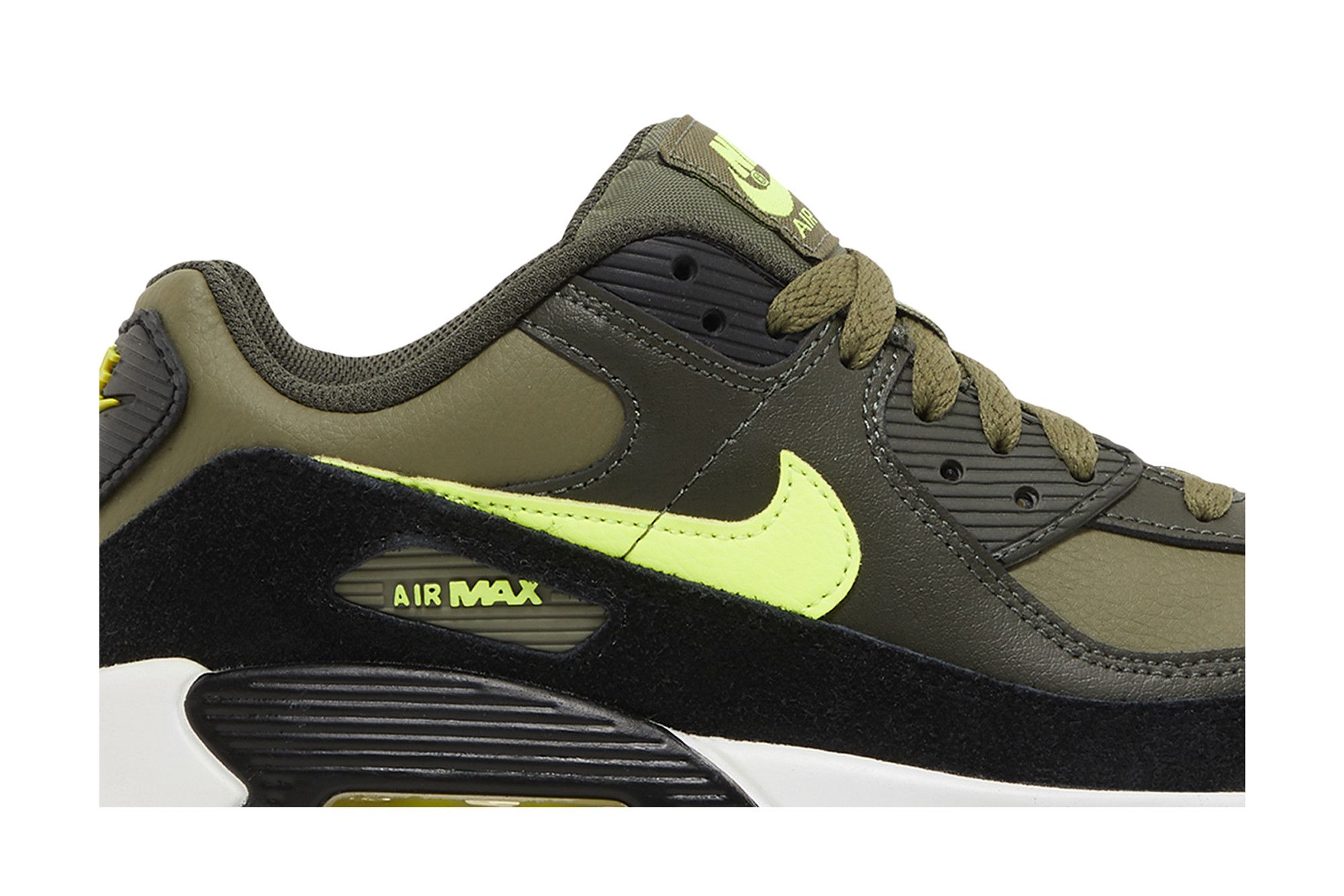 Кросівки дитячі Nike Air Max 90 Leather GS 'Medium Olive Volt' — фото 3