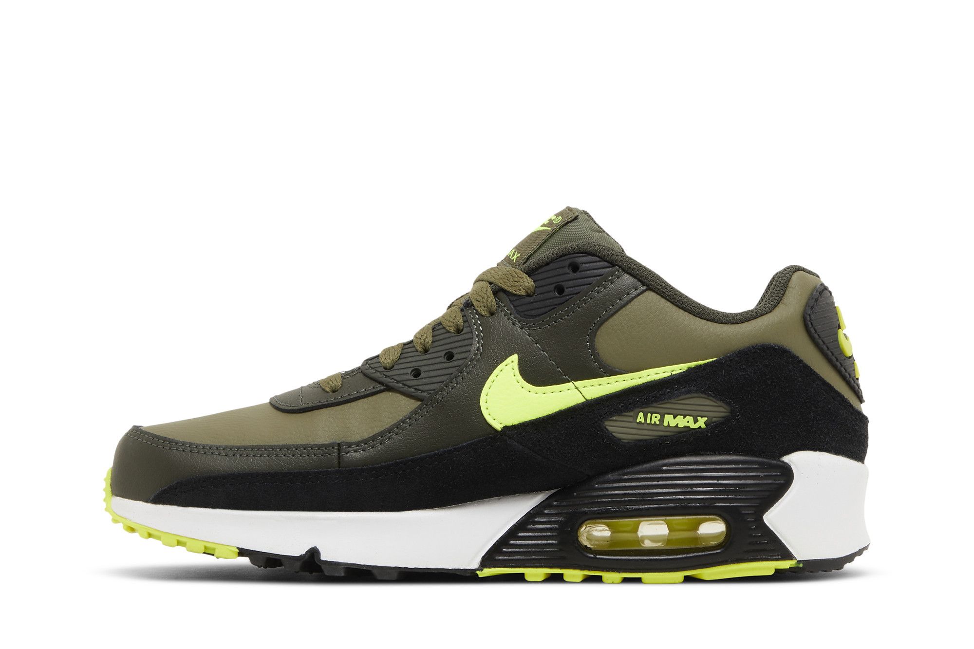 Кросівки дитячі Nike Air Max 90 Leather GS 'Medium Olive Volt' — фото 4