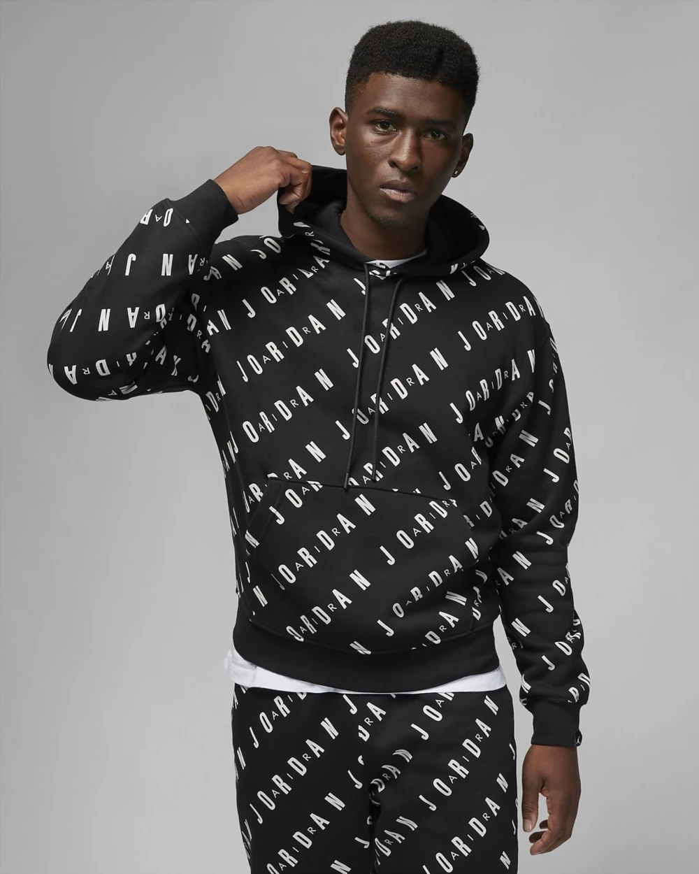 Бомбер чоловічий Jordan Essentials Aop Fleece Pullover (DV7640-010) — фото 4
