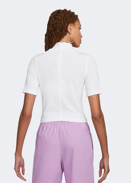 Футболка жіноча Nike Essntl Rib Mock Ss Top (DV7958-100) — фото 3