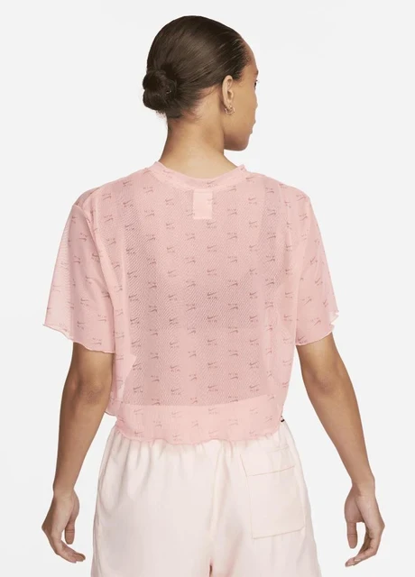 Футболка жіноча Nike Air Printed Mesh Short-Sleeve Crop Top (DV8245-611) — фото 3