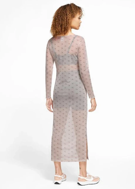 Плаття жіноче Nike Summer Evening Long Sleeve Midi Dress Gray Print (DV8249-292) — фото 2