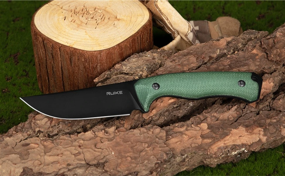 Ніж фіксований мисливський  Ruike F186-MG, (11.8 см) D2 / Micarta зелений — фото 11