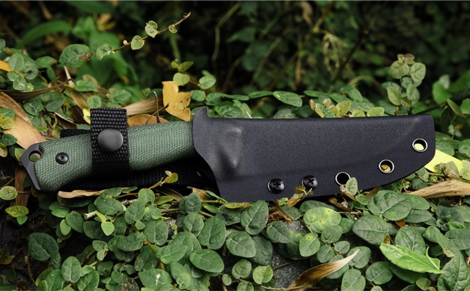 Ніж фіксований мисливський  Ruike F186-MG, (11.8 см) D2 / Micarta зелений — фото 12
