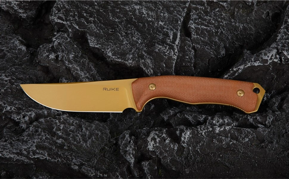 Ніж фіксований мисливський  Ruike F186-MN, (11.8 см) D2 / Micarta коричневий — фото 11