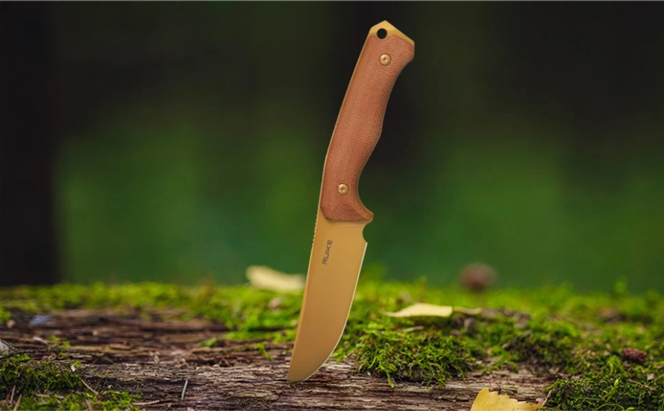Ніж фіксований мисливський  Ruike F186-MN, (11.8 см) D2 / Micarta коричневий — фото 9