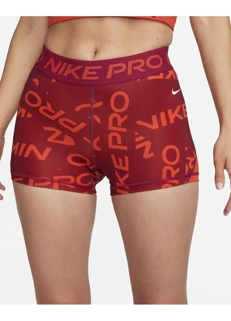Лосіни жіночі Nike Pro Womens Mid-Rise 3 Printed Shorts Red (FB5457-620) — фото 3