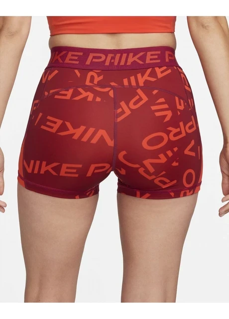 Лосіни жіночі Nike Pro Womens Mid-Rise 3 Printed Shorts Red (FB5457-620) — фото 4