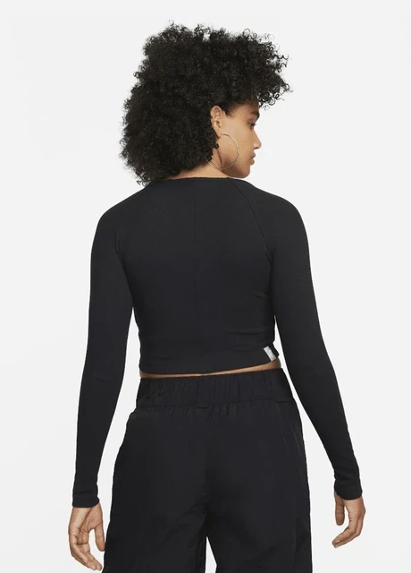 Кофта жіночі Nike Sportswear Women's Ribbed Long-Sleeve Top (FJ5220-010) — фото 3