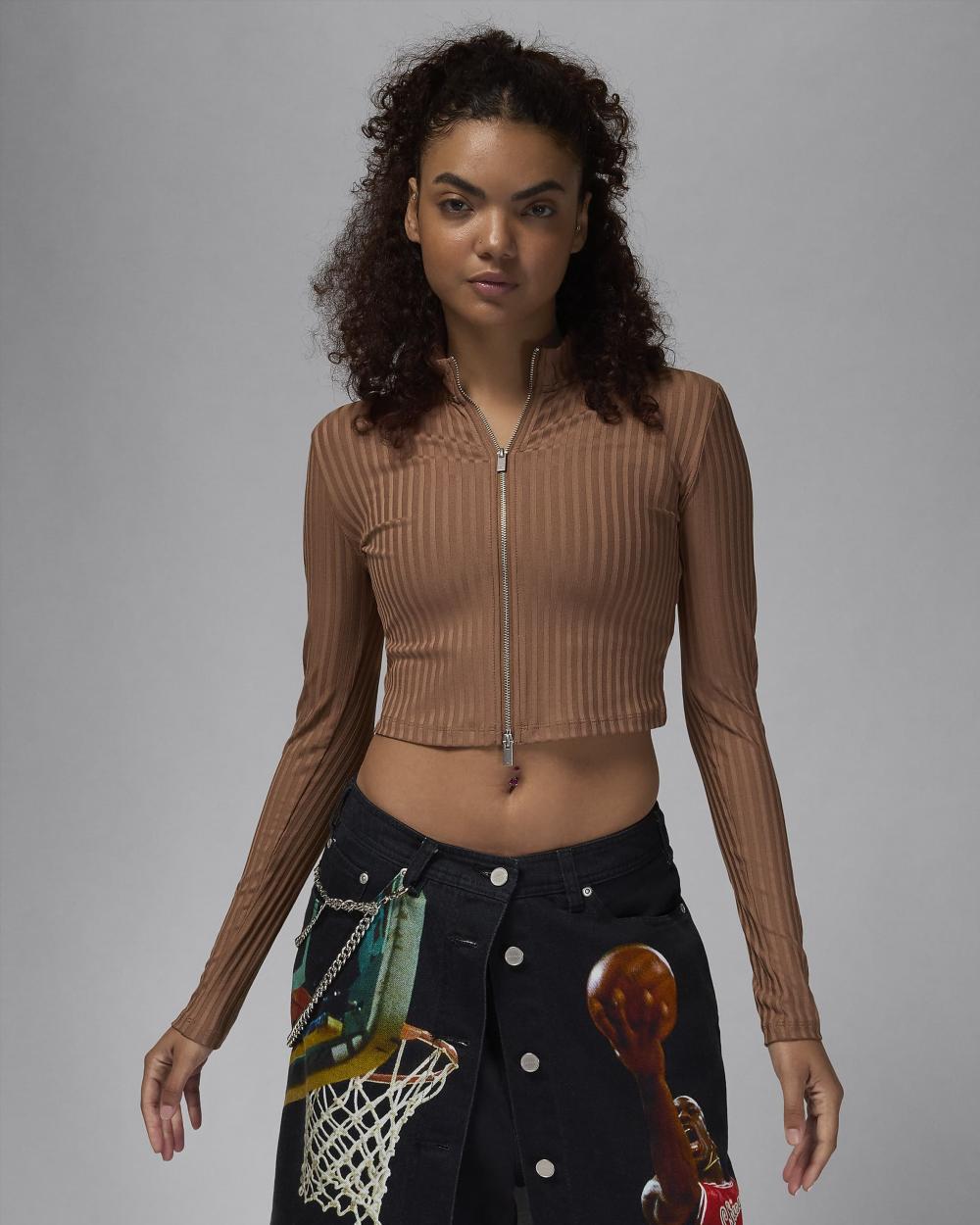 Кофта жіночі Jordan Long-Sleeve Top Brown (FV7185-223) — фото 3