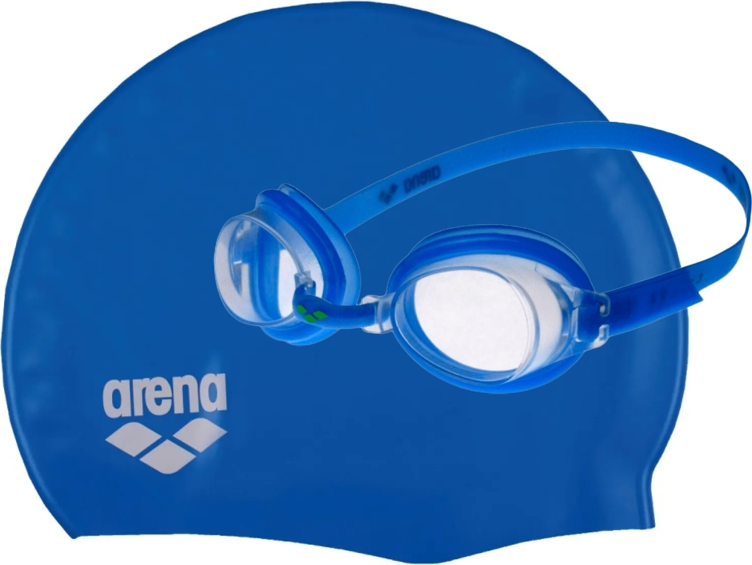 Комплект (окуляри+шапочка) Arena POOL JR SET блакитний, білий Діт OSFM — фото 1