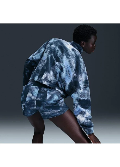 Кофта жіночі Nike One Therma-Fit Oversized 1/2-Zip Fleece Printed Top Camo/Blue (FZ6969-478) — фото 3