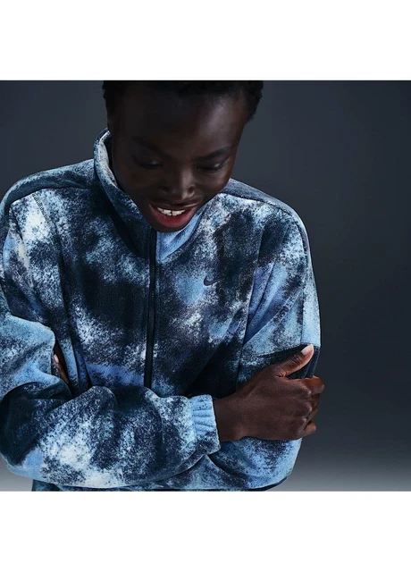 Кофта жіночі Nike One Therma-Fit Oversized 1/2-Zip Fleece Printed Top Camo/Blue (FZ6969-478) — фото 4